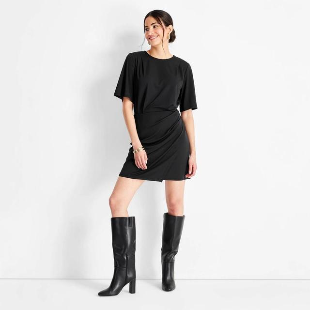 Womens Short Sleeve Mini T-Shirt Dress - Future Collective Black M Product Image