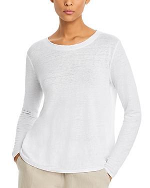 Petite Long-Sleeve Organic Linen Jersey Tee Product Image