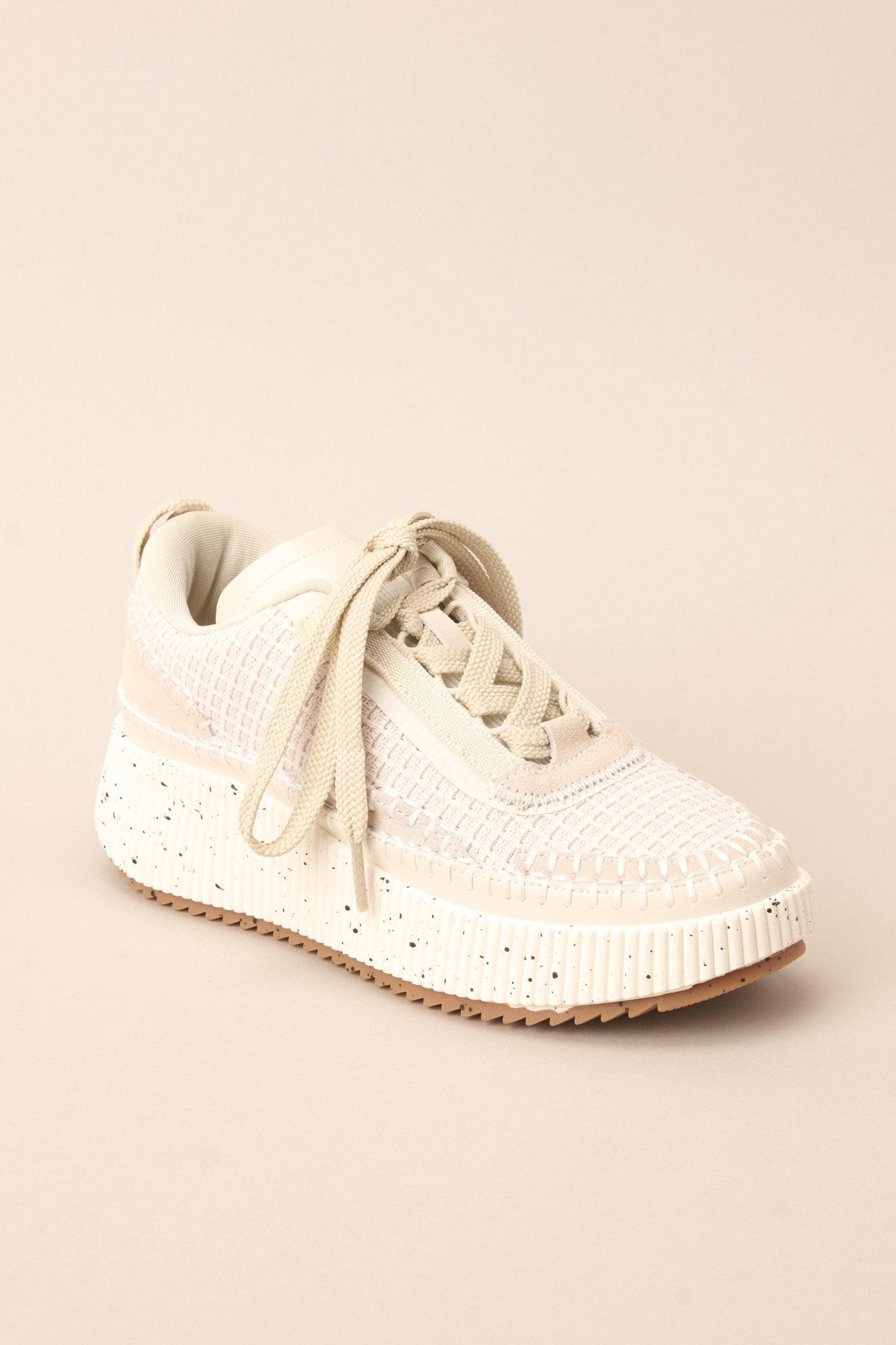 Dig In Your Heels Beige Platform Sneakers Product Image