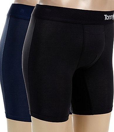 Tommy John Cool Cotton 6 Boxer Brief 2-Pack (Navy/Black) Men's Underwear Product Image