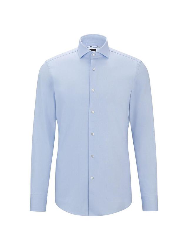 Mens Slim-Fit Shirt in Easy-Iron Structured Stretch Cotton Product Image