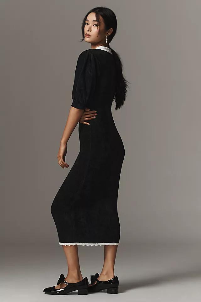 Maeve Short-Sleeve Collared Slim Midi Dress Product Image