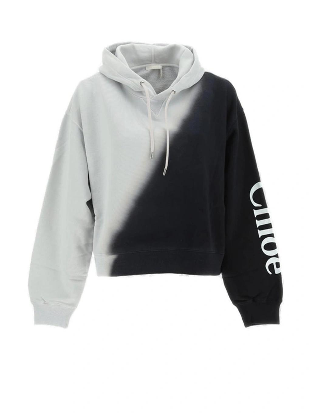 Logo Printed Drawstring Hoodie In Black Product Image