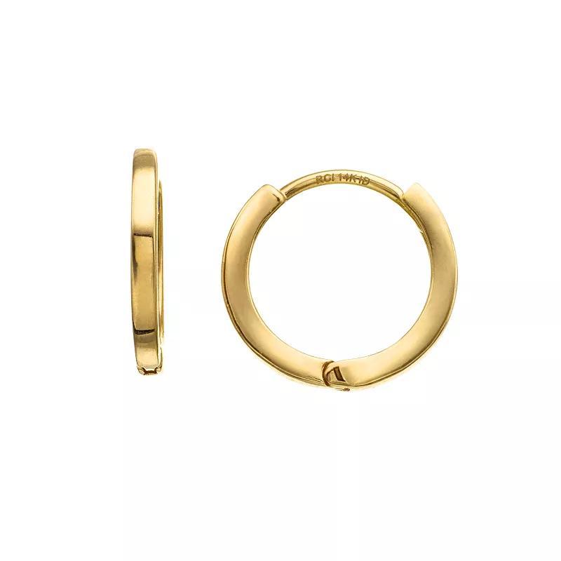 14k Gold Huggie Earrings, Womens Product Image