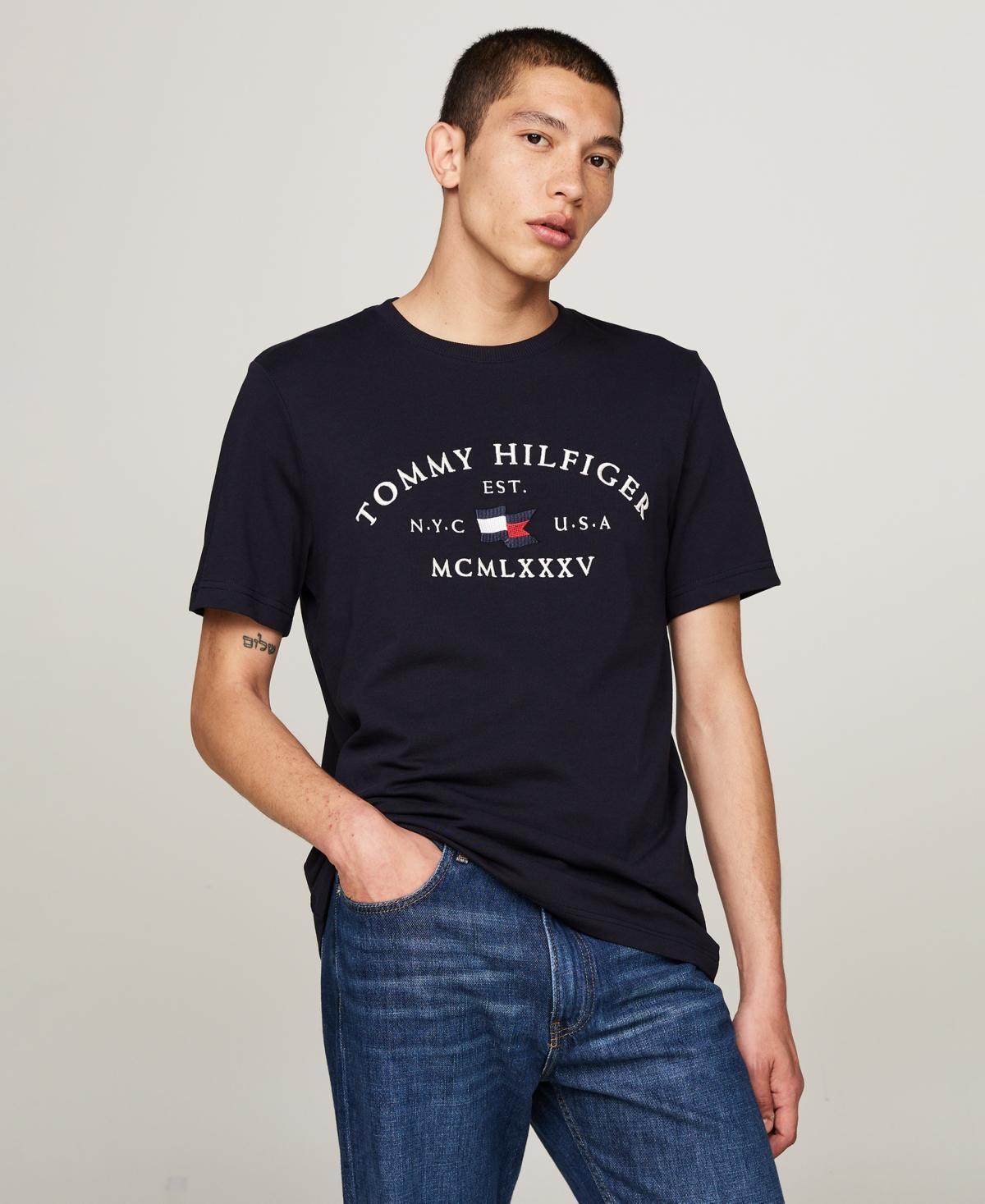 Tommy Hilfiger Mens Embroidered Tommy Arch Logo T-Shirt Product Image