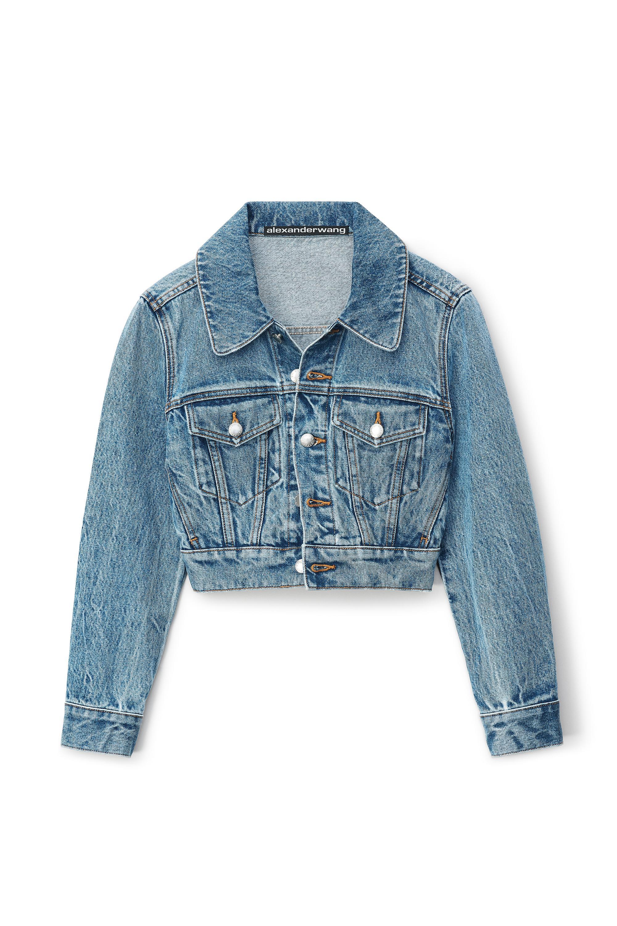 Shrunken Trucker Jacket In Denim product image