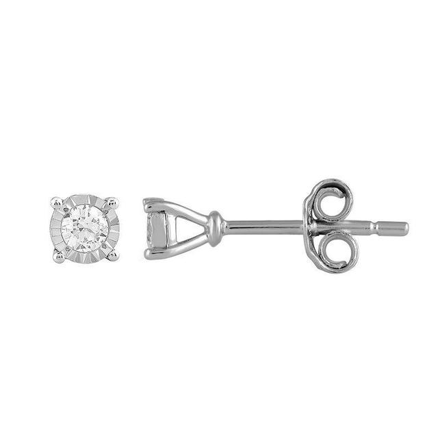 Made For You 10k White Gold 1/6 Carat T.W. Lab-Grown Diamond Stud Earrings, Womens Product Image