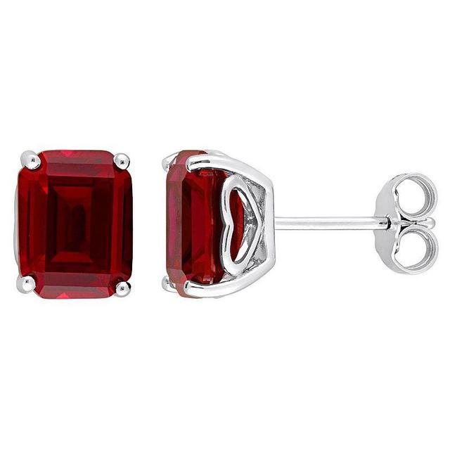 Stella Grace Sterling Silver & Gemstone Stud Earrings, Womens, Red Product Image