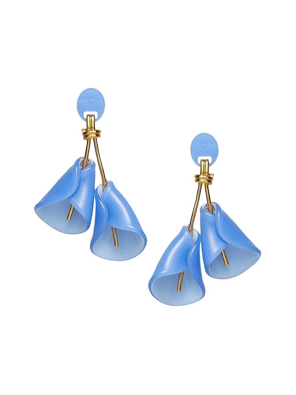 Womens Calla Lily 14K Gold-Plated & Acetate Drop Earrings Product Image