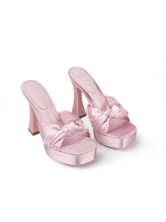 Mara Platform Sandals (Light Pink) Product Image