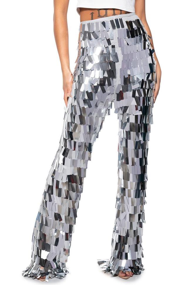 VAL STRETCH SEQUIN PANT IN SILVER Product Image