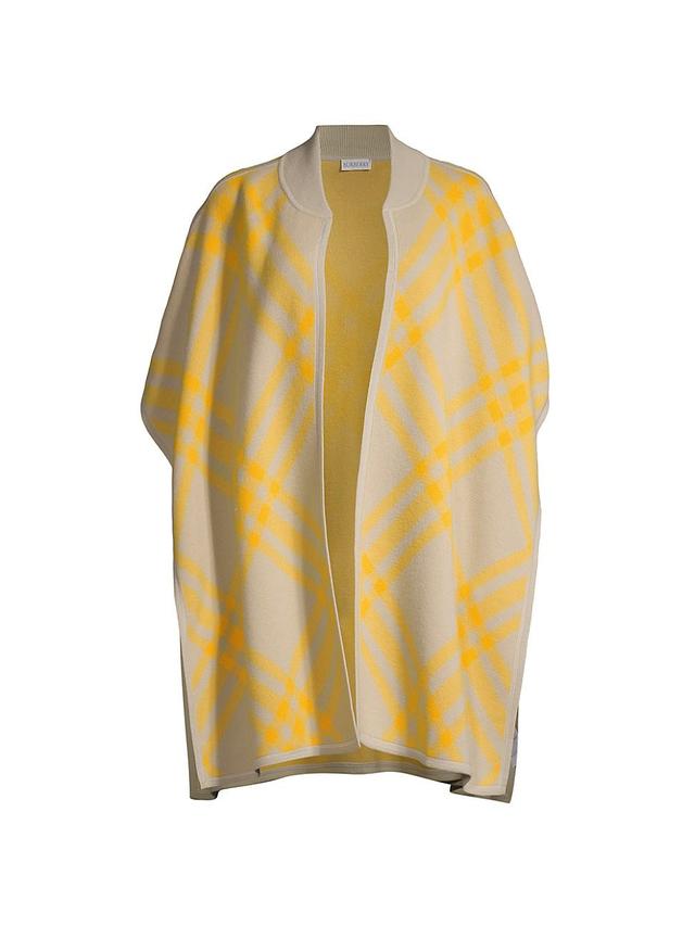 Womens Carly Check Wool Cape Product Image