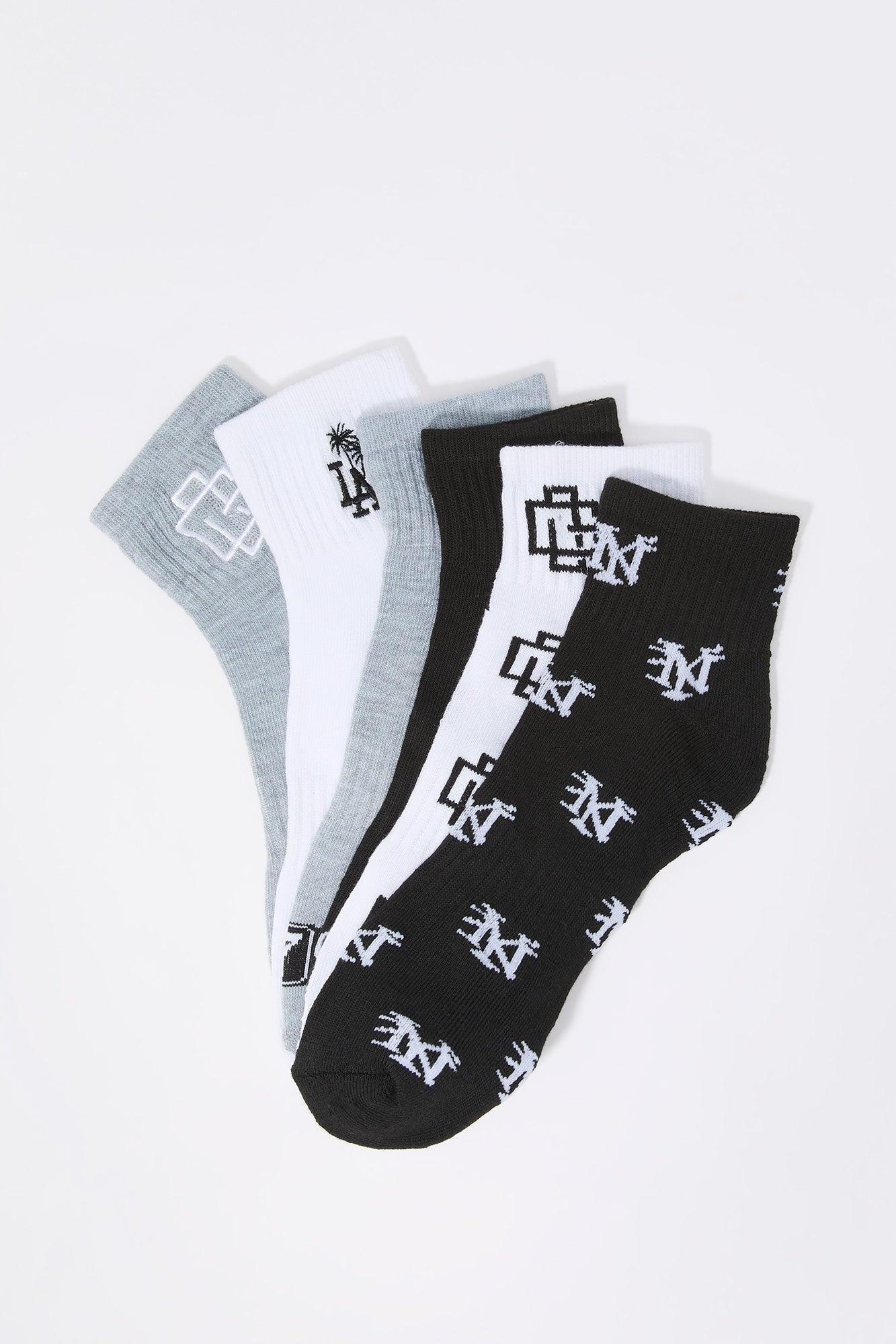 Embroidered Quarter Socks (6 Pack) Male Product Image