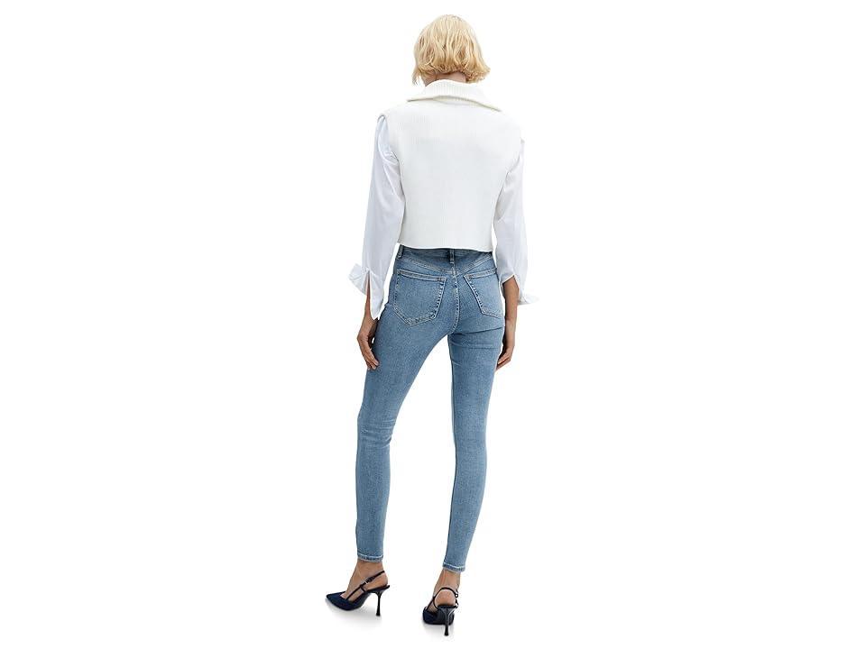 MANGO - High-rise skinny jeans medium blue - 2 - Women Product Image