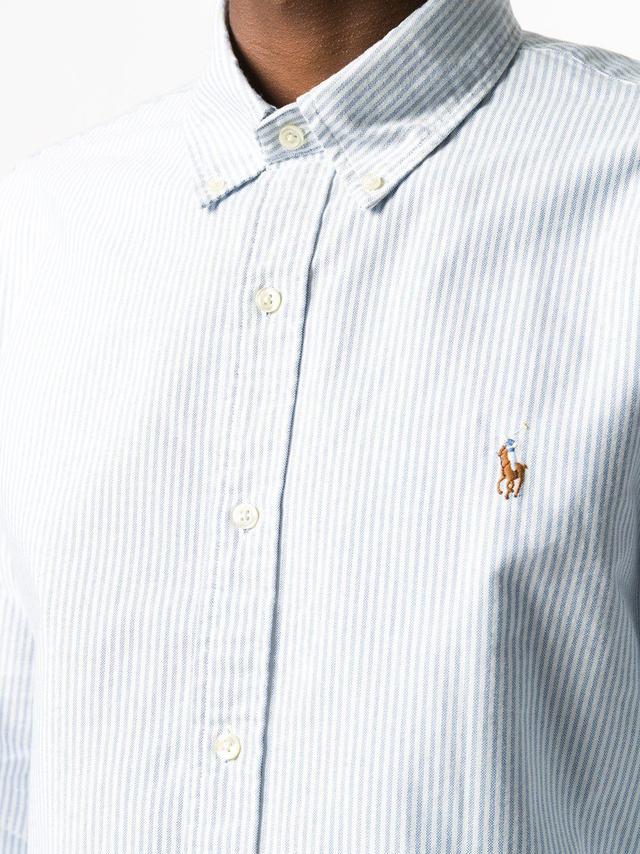 POLO RALPH LAUREN Logo-embroidered Striped Shirt In Blue Product Image