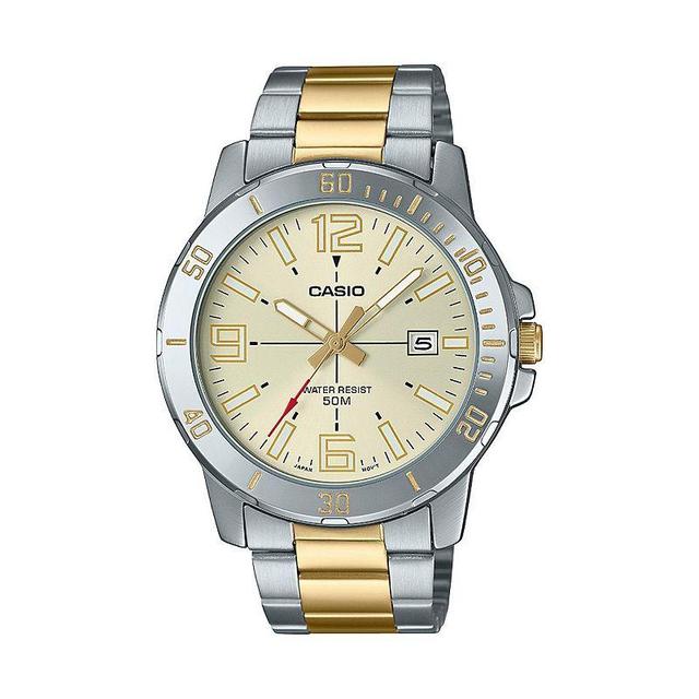 Casio Mens Two Tone Stainless Steel Bracelet Watch Multicolor Product Image