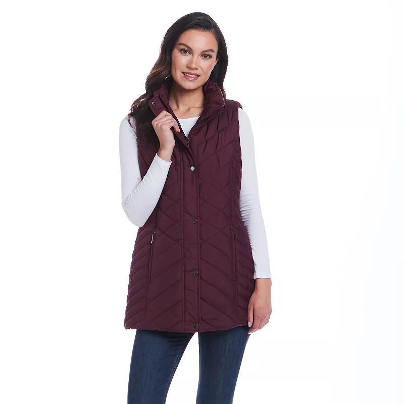 Womens Weathercast Mixed Quilted Longline Vest Product Image