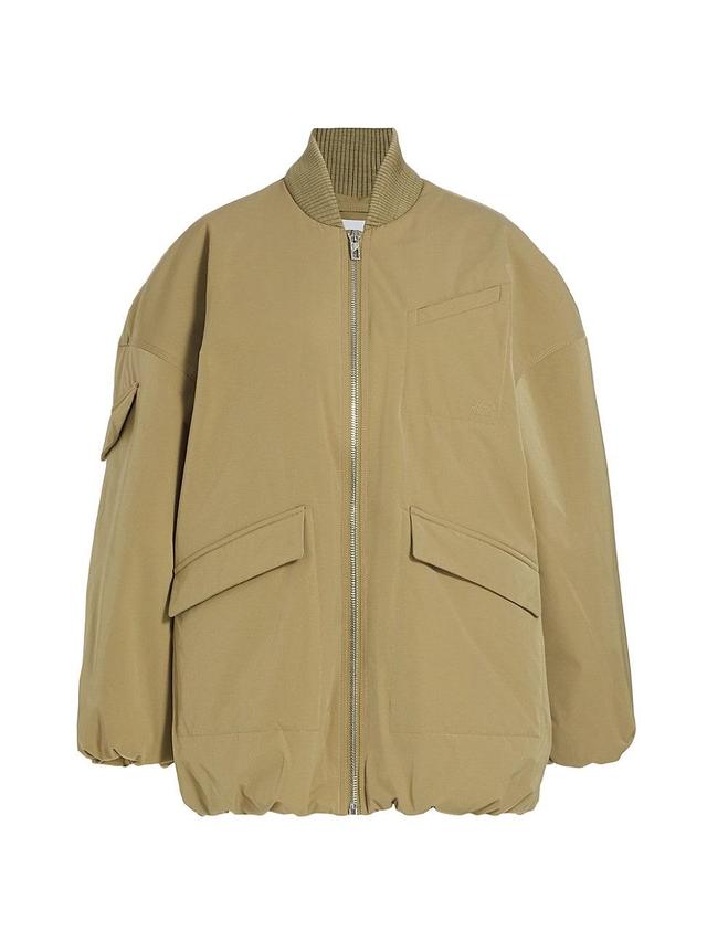 Womens Twill Oversized Bomber Jacket Product Image