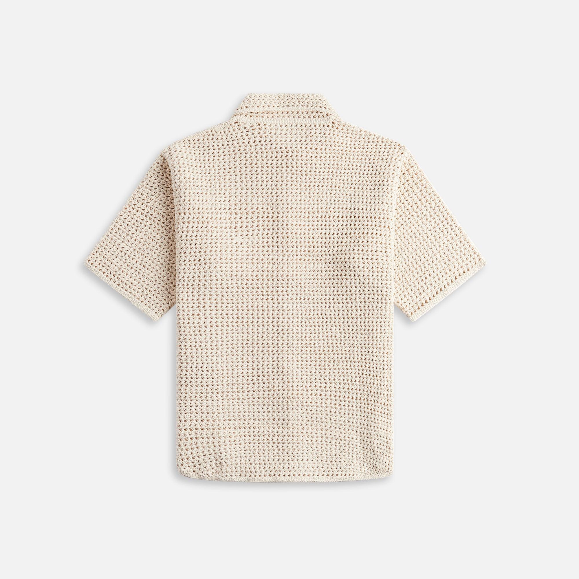 Auralee Hand Crochet Knit Shirt - Ivory Male Product Image