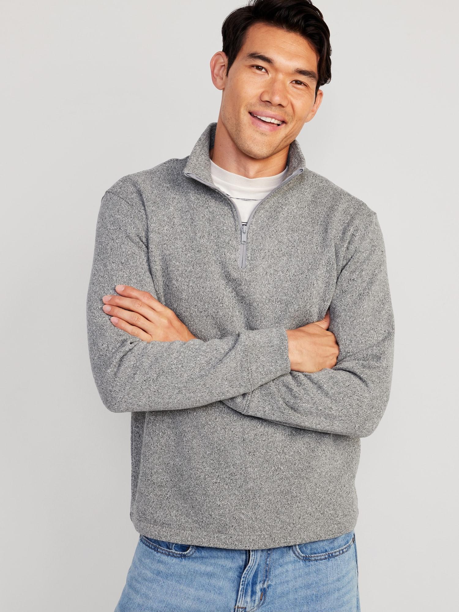 Sweater-Knit 1/4-Zip Pullover for Men Product Image