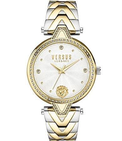 Versus Versace Womens V Versus Crystal Two-Tone Stainless-Steel Watch 34MM Product Image