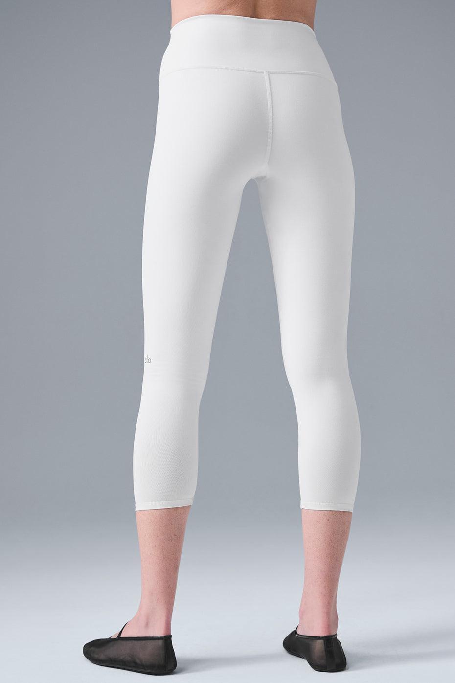 High-Waist Airbrush Capri - White Female Product Image