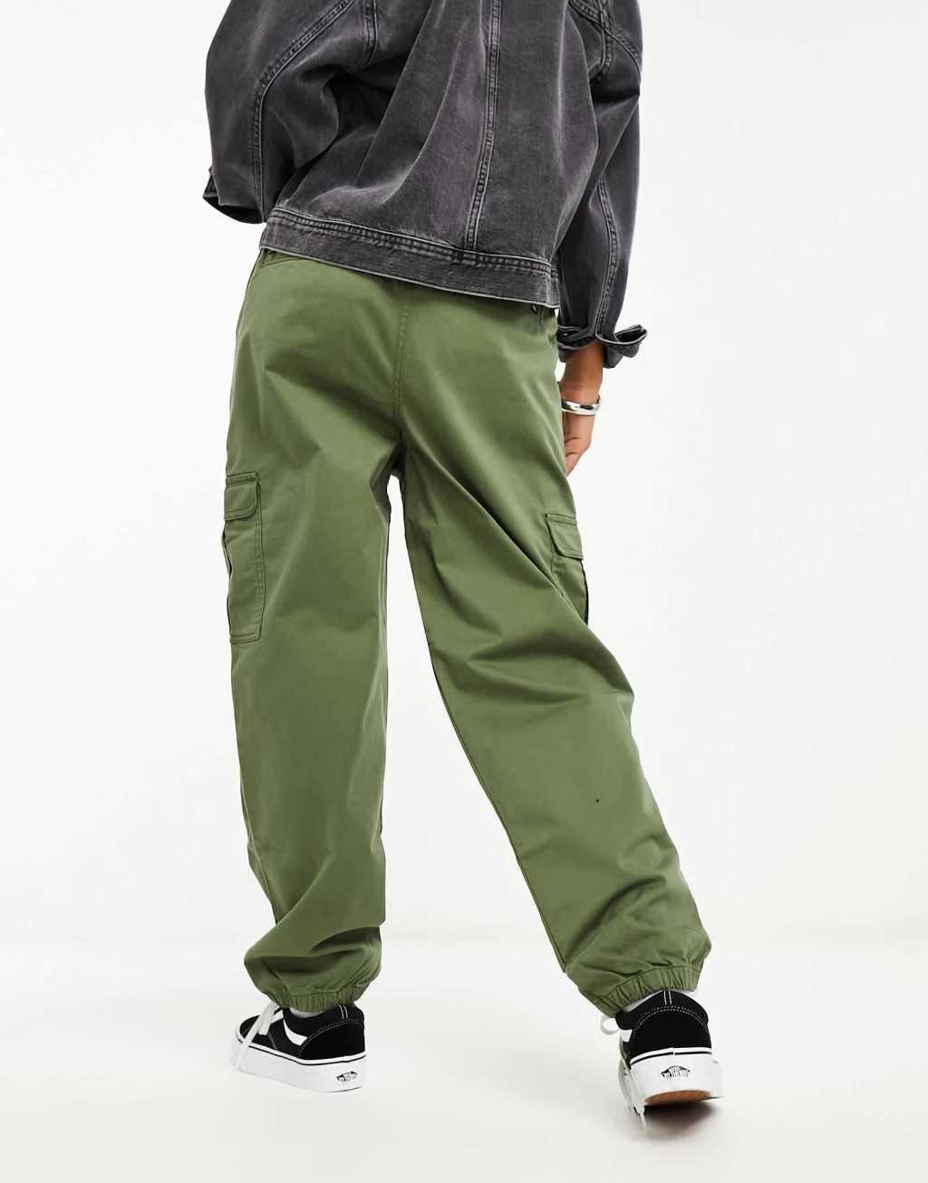 Vans drawstring cargo pants in khaki Product Image