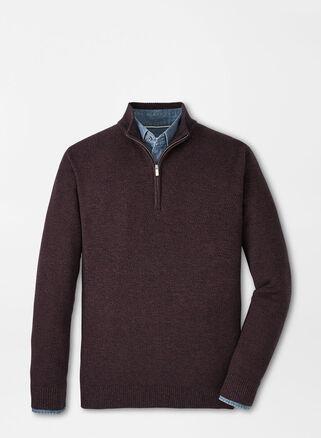 Peter Millar Mens Nevis Twisted Quarter-Zip | Color: Midnight Canopy | Size: XL Product Image