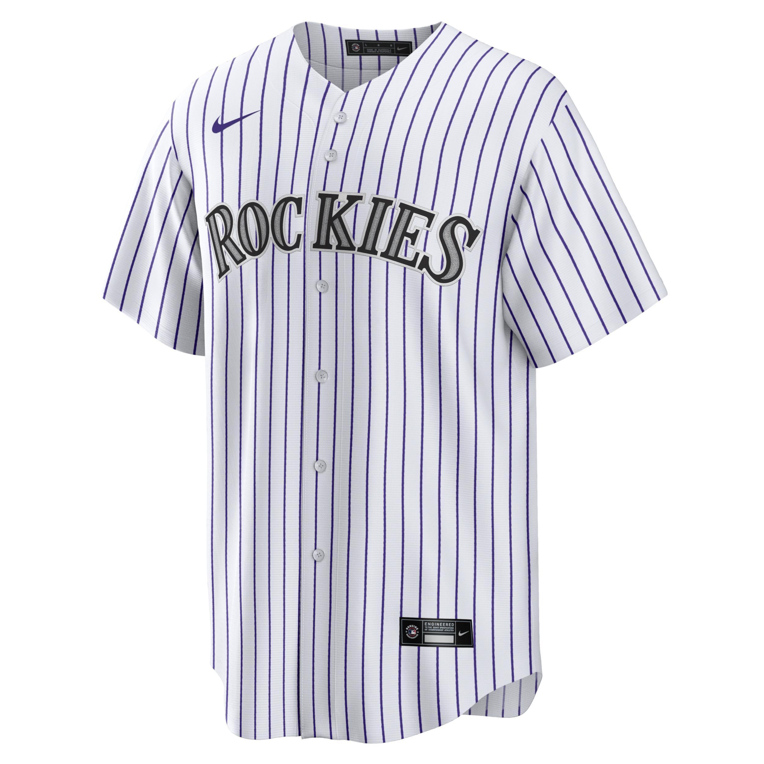 Mens Nike Kris Bryant White, Purple Colorado Rockies Replica Player Jersey - White, Purple Product Image