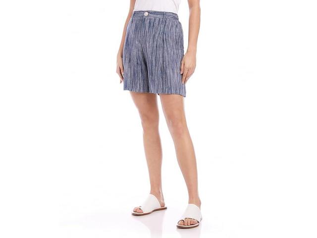 Karen Kane High Waist Pleated Linen Shorts Product Image