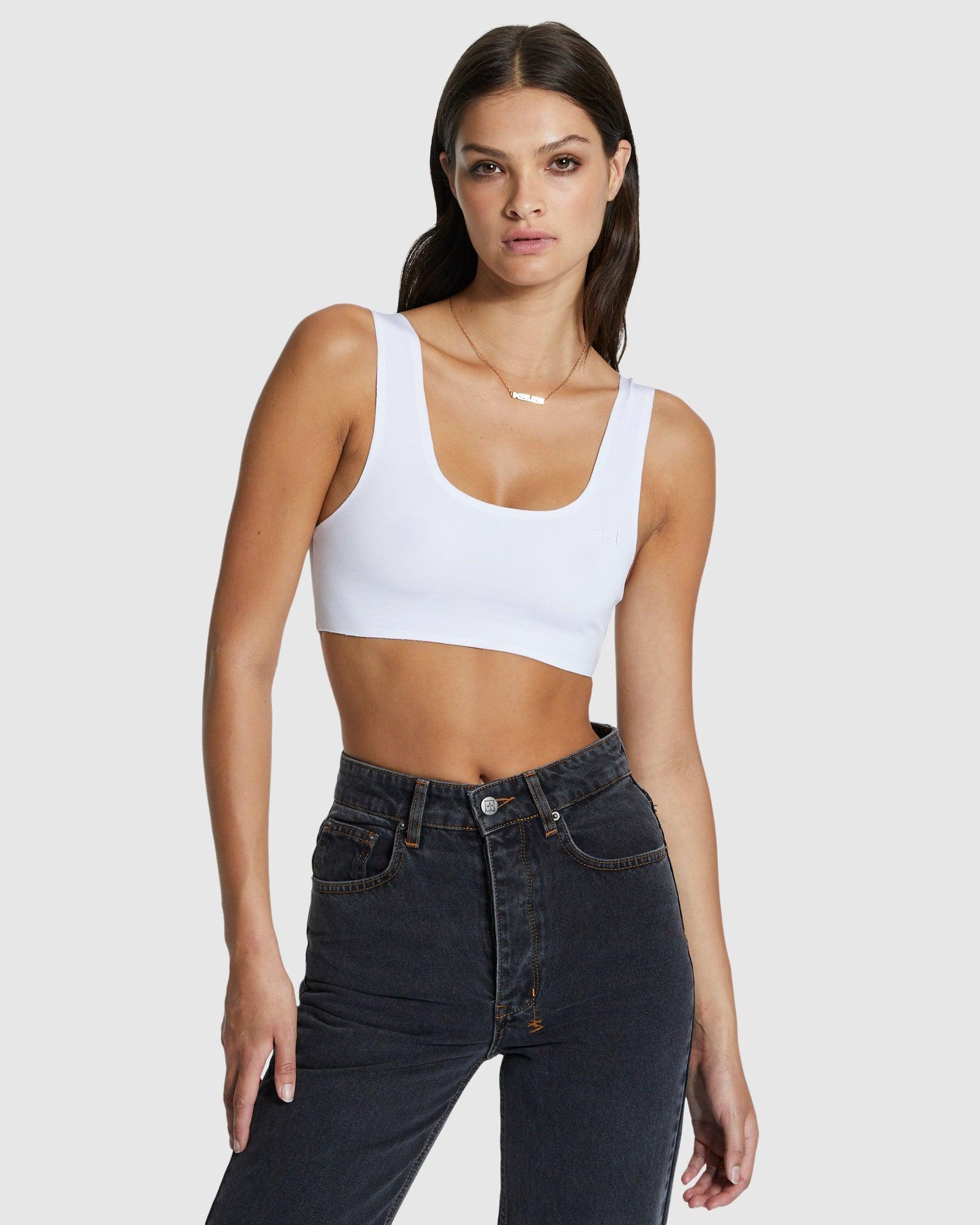 BODKON CROP TANK WHITE Female Product Image