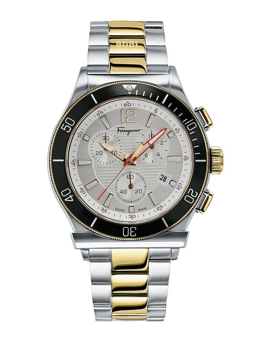 FERRAGAMO 1898 Sport Chronograph Watch In Silver Product Image