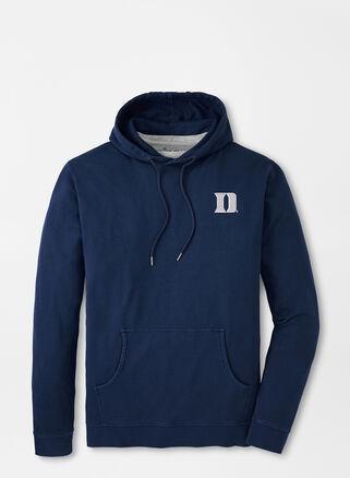 Peter Millar Mens Duke University Lava Wash Garment-Dyed Hoodie | Color: Navy | Size: S Product Image