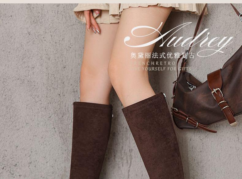 Cap-Toe Chunky Heel Tall Boots product image