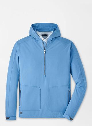 Peter Millar Mens Quest Half Zip Hoodie | Color: Brook Blue | Size: XXL Product Image