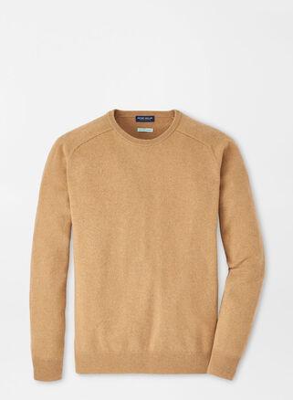 Peter Millar Mens Artisian Crafted Cashmere Flex Crew | Color: Tawny | Size: XXL Product Image