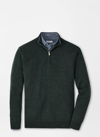 Peter Millar Mens Autumn Crest Quarter-Zip | Color: Balsam | Size: 3XL Product Image