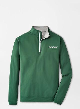 Peter Millar Mens Babson Perth Performance Quarter-Zip | Color: Green | Size: M Product Image