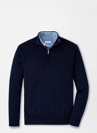 Peter Millar Mens Autumn Crest Quarter-Zip | Color: Navy | Size: 3XL Product Image