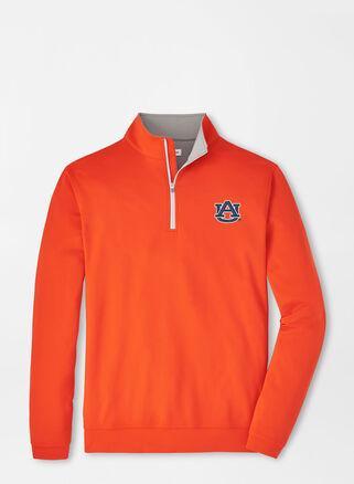 Peter Millar Mens Auburn Perth Performance Quarter-Zip | Color: Orange | Size: M Product Image