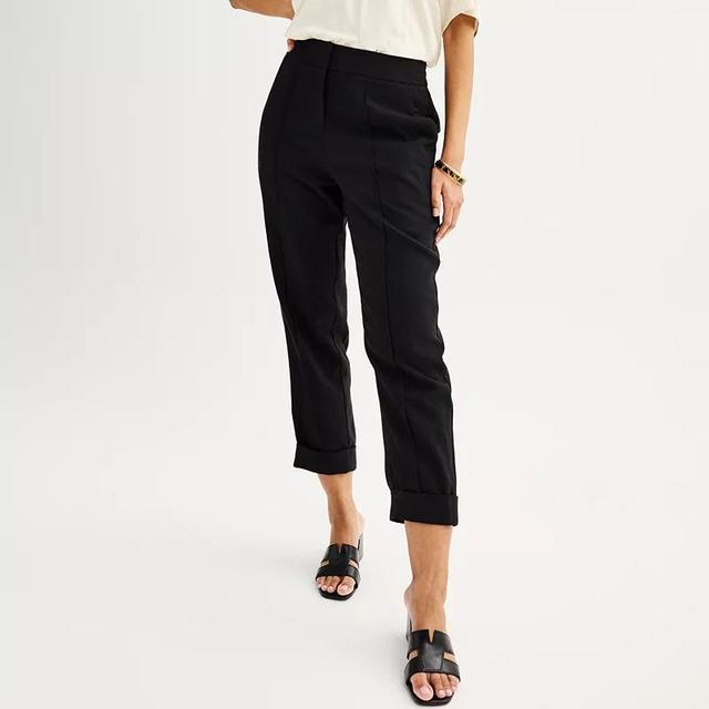 Womens Nine West Pintuck Roll Cuff Pants Product Image