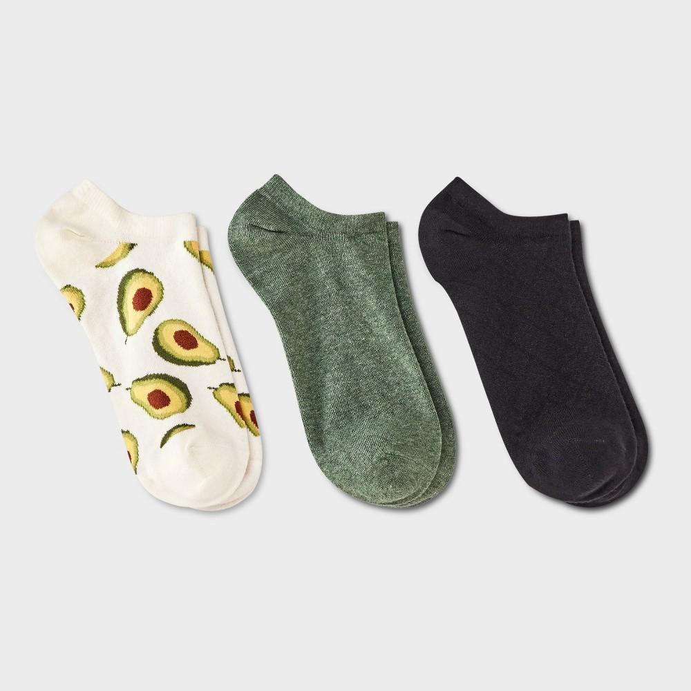 Womens Avocado 3pk Low Cut Socks - A New Day Ivory/Olive /Black 4-10 Product Image