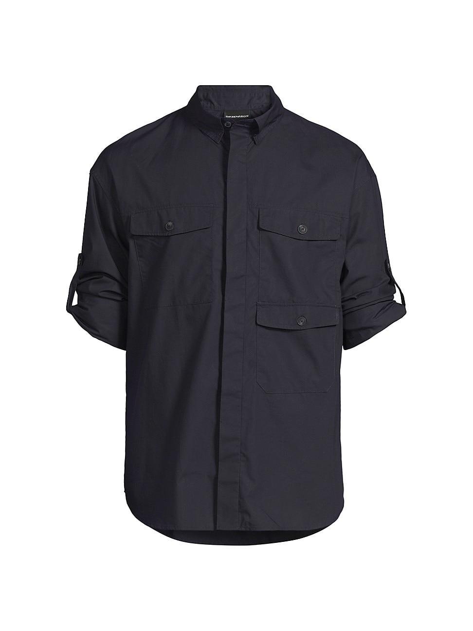 Mens Multi-Pocket Cotton Sportshirt Product Image