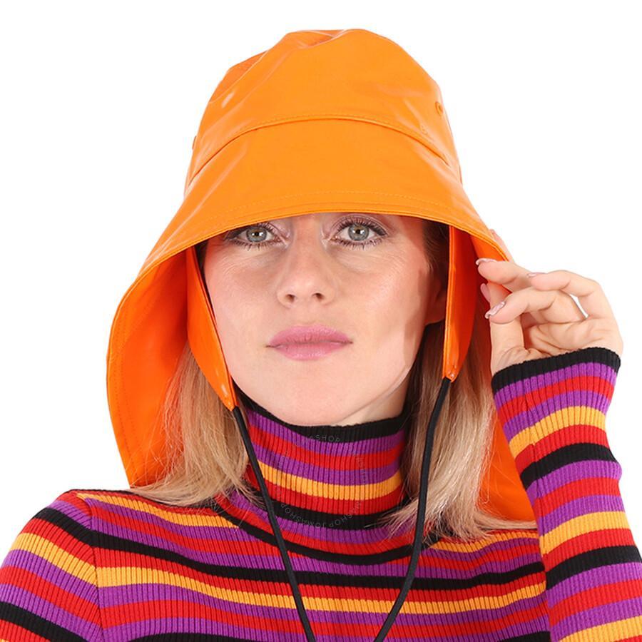 BURBERRY Ladies Deep Orange Logo-print Fisherman Hat Product Image