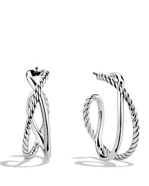 Womens Crossover Hoop Earrings Product Image