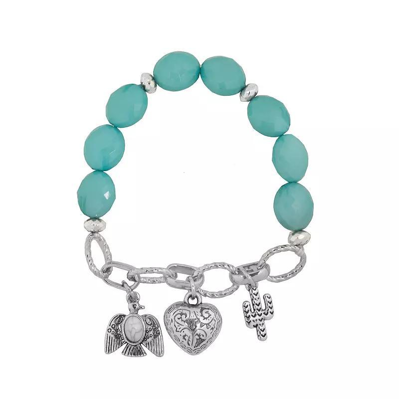 Sonoma Goods For Life Bead & Charm Stretch Bracelet, Womens, Blue Product Image