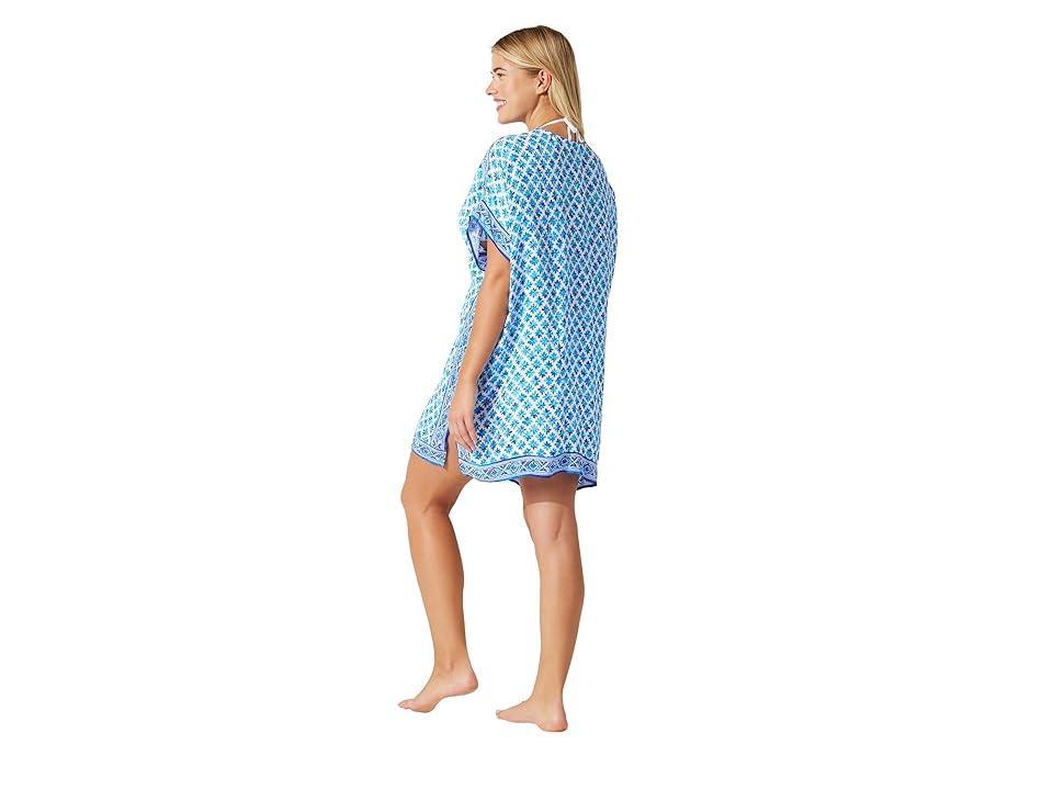 Tommy Bahama Shell Beach Tunic (True Turquoise) Women's Swimwear Product Image