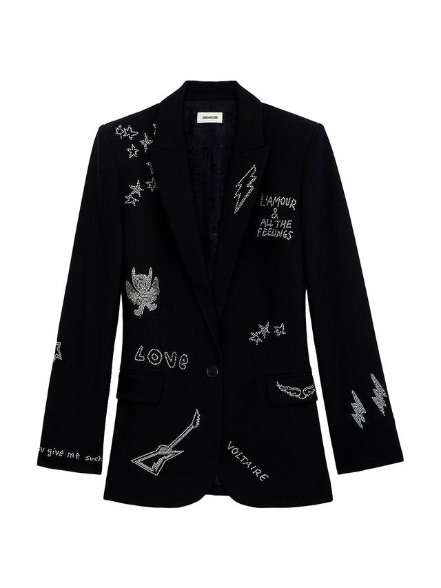 Womens Valse Crystal-Embellished Blazer Product Image