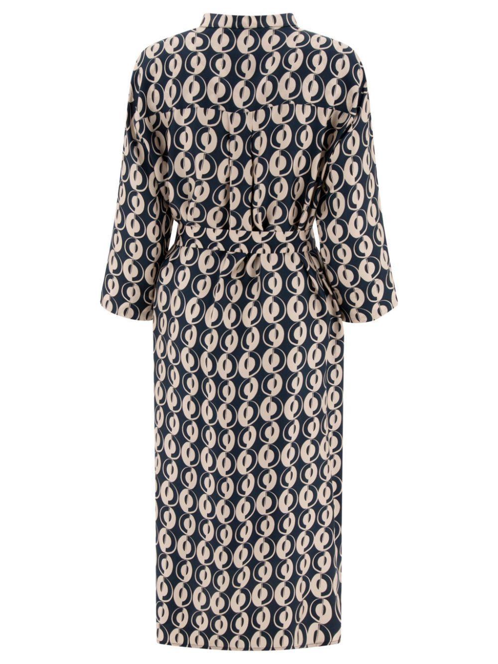 MAX MARA Elegant Silk Shirt Dress With Abstract Print In Animal Print Product Image