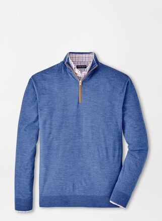 Peter Millar Mens Excursionist Flex Quarter-Zip | Color: Nordic Blue | Size: L Product Image